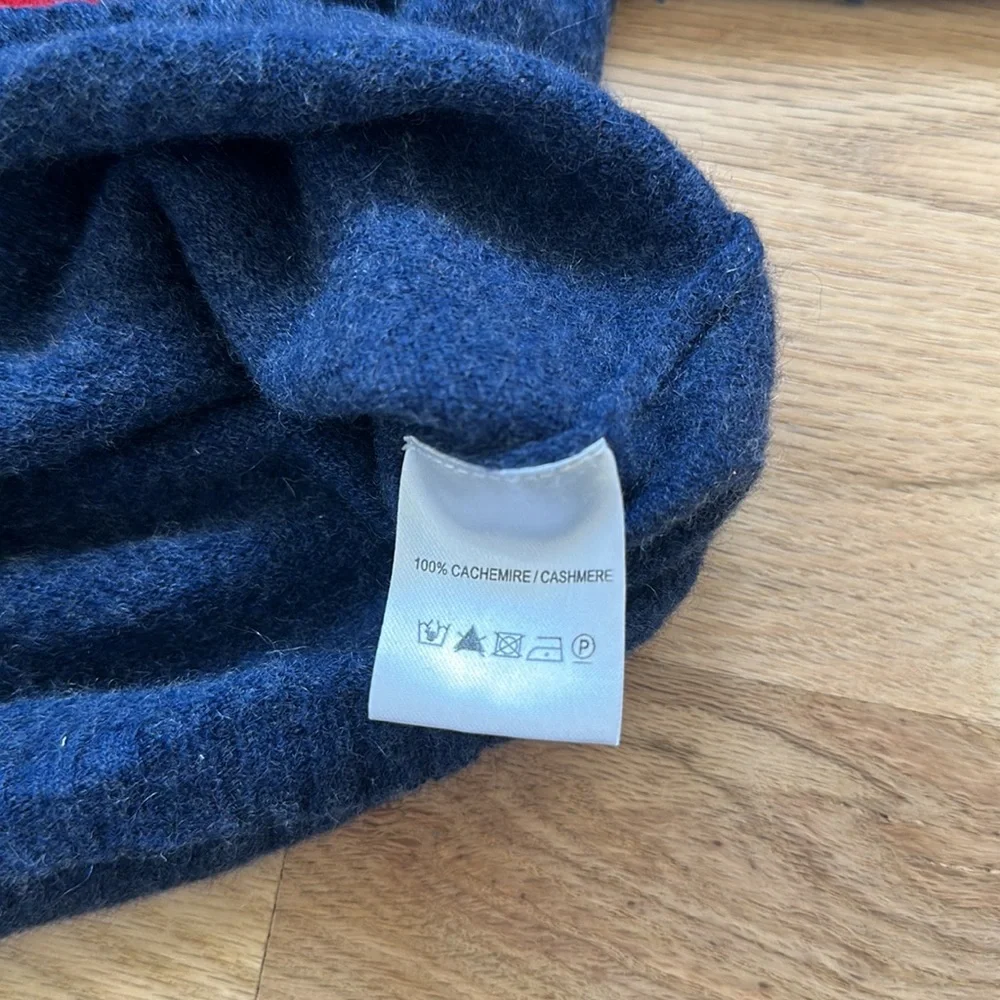 Busy Bees navy with striped heart Cashmere Sweater little girls size 4